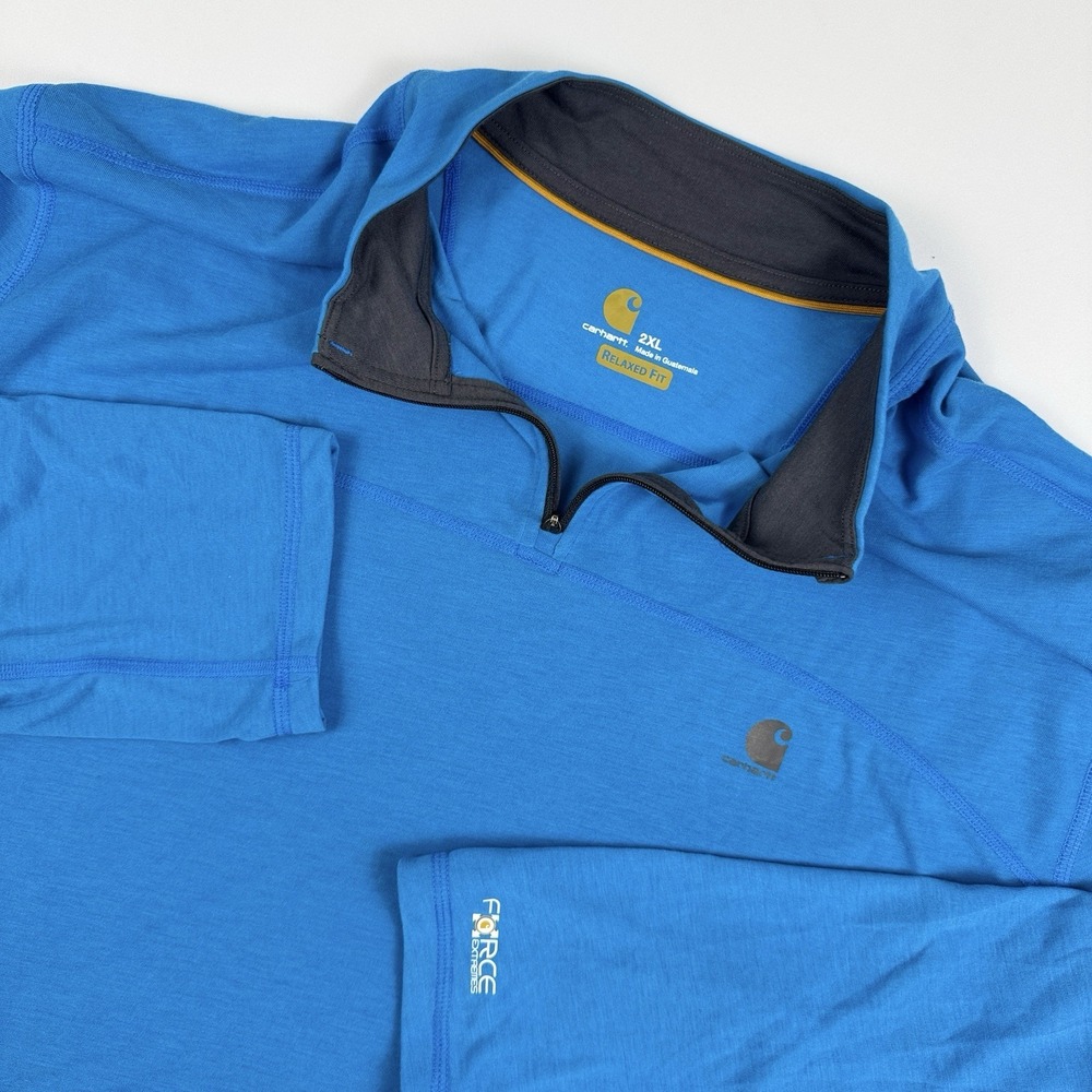 Carhartt Men 2XL Blue Force Extremes Relaxed Fit Lightweight Long Sleeve 1/4 Zip